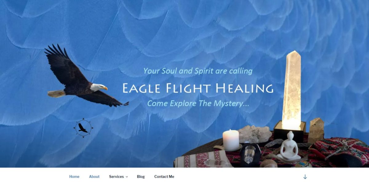HTB Website Design - Katharina Notarianni - Eagleflighthealing.com - Eagle Flight Healing - Shaman Cathy Stubbs